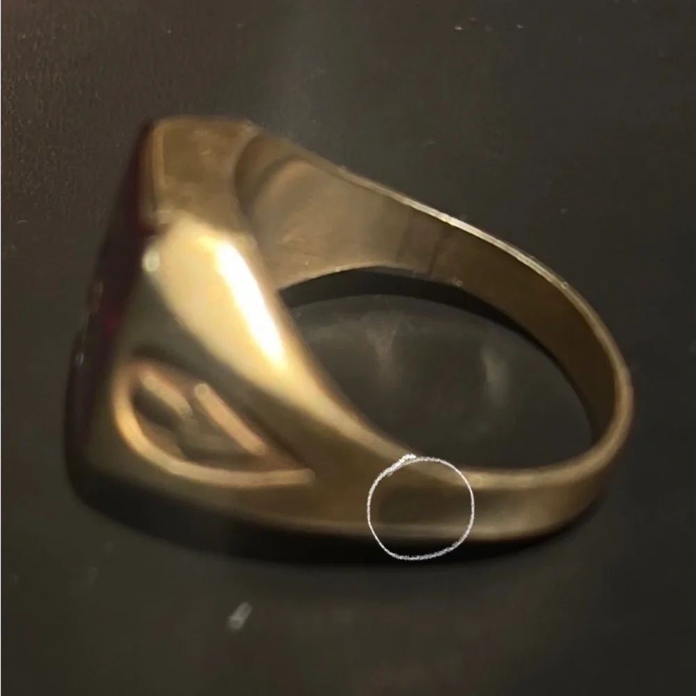 Gold and Red Masonic Ring